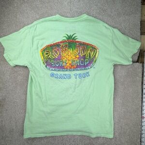 Ron Jon Surf Shop Men's Size Large‎ T Shirt Grand Turk Neon Green Crew Neck